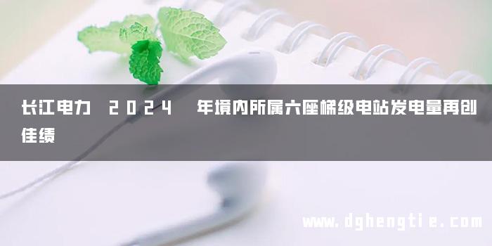 长江电力 2024 年境内所属六座梯级电站发电量再创佳绩